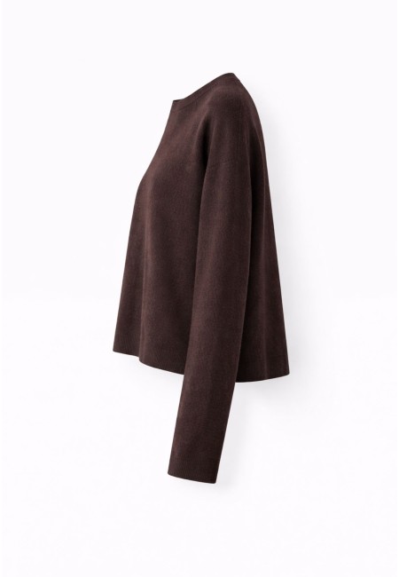 Conjunto de punto marrón chocolate mujer | Jersey largo y pantalón fluido | Bluwer