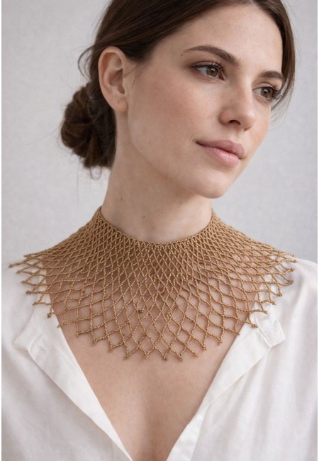 Collar de abalorios oro viejo artesanal | Bluwer