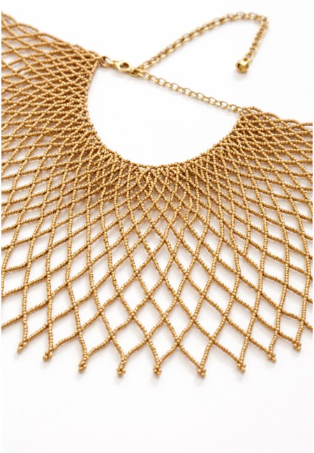 Collar de abalorios oro viejo artesanal | Bluwer