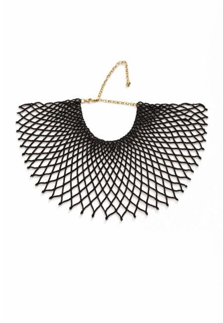 Collar de abalorios negro artesanal para eventos | Bluwer 2