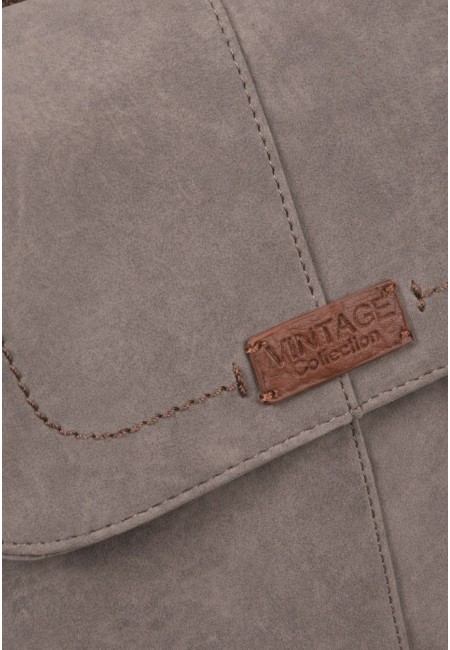 Mochila gris efecto ante cremalleras laterales