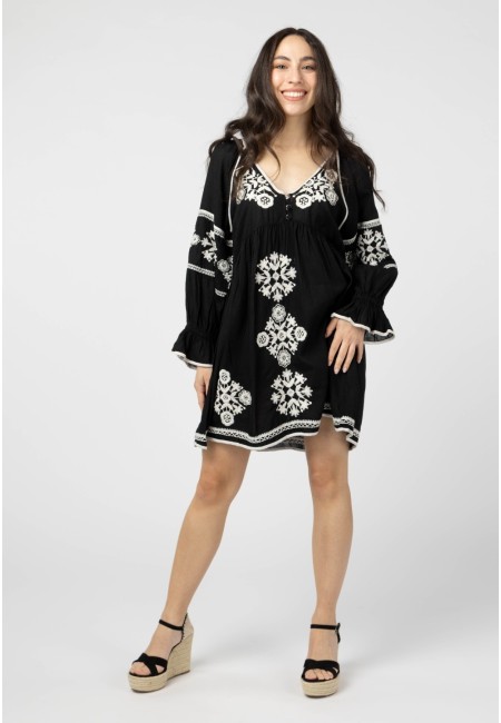 Vestido boho bordado a mano