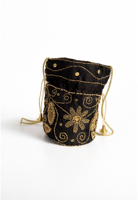 Bombonera chocolate bordada con abalorios dorados para eventos | Bluwer