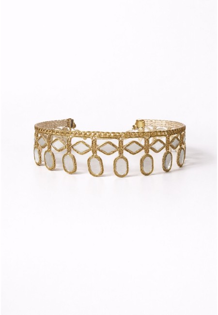 Choker dorado de espejos con colgantes geométricos | Bluwer 2