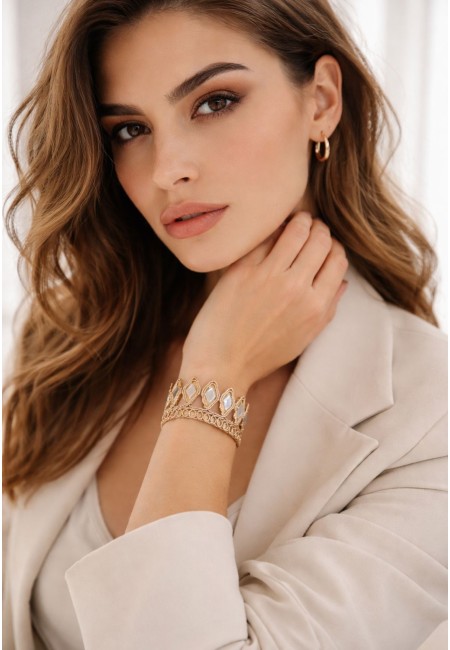 Pulsera artesanal de espejos dorados | Bluwer