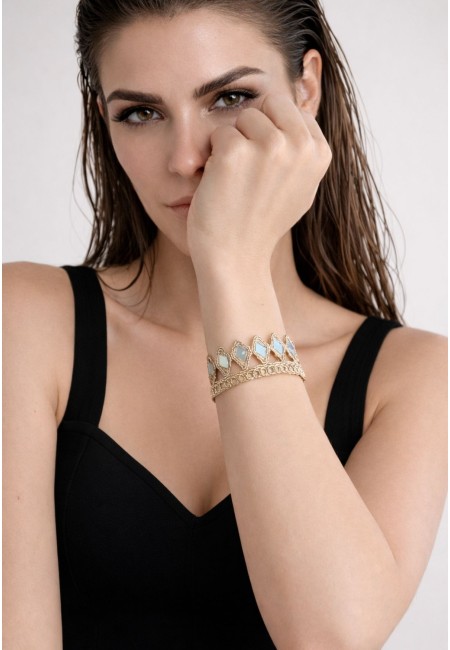 Pulsera artesanal de espejos dorados | Bluwer