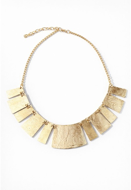 Collar dorado de placas geométricas chapadas en oro | Bluwer