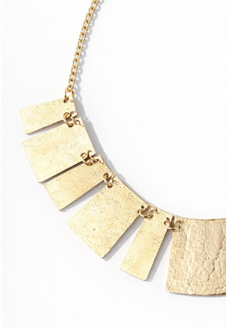 Collar dorado de placas geométricas chapadas en oro | Bluwer
