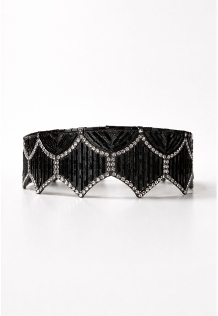 Choker negro tipo joya para eventos, bodas y looks de noche - Bluwer