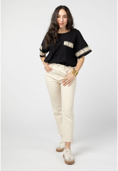 Vaquero recto beige mujer – Pantalón denim mom | Bluwer 2