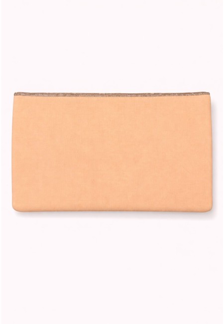 Clutch Dorado Artesanal con Abalorios y Cadena de Laton | Bluwer