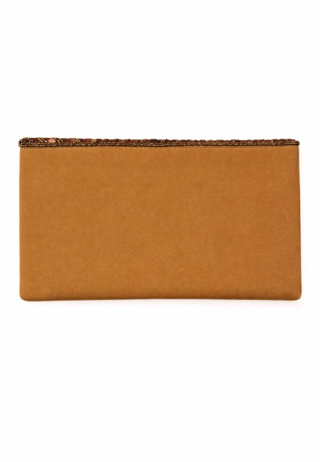 Clutch Cobrizo Artesanal con Lentejuelas y Cadena de Latón | Bluwer