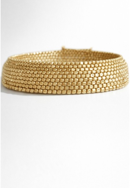Choker plateado de abalorios cuadrados ajustable
