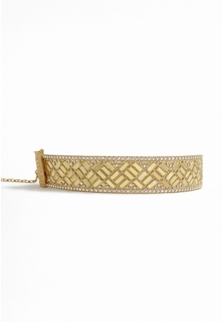 Choker gargantilla dorado de brillantitos artesanal hecho a mano