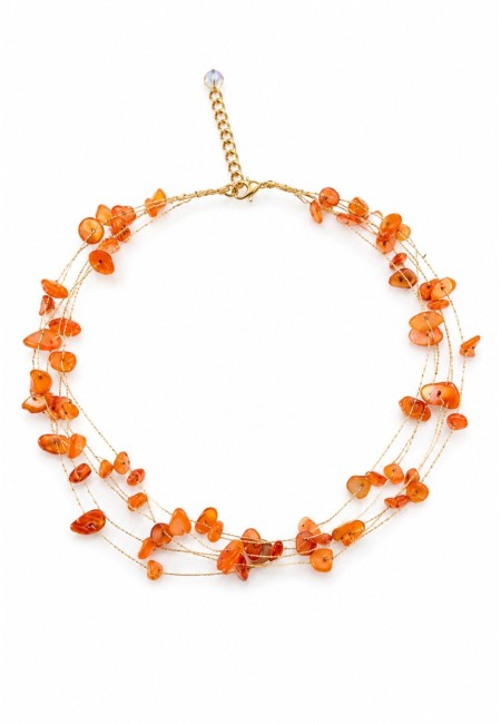 Choker de piedras naturales naranja multicadena | Bluwer 2