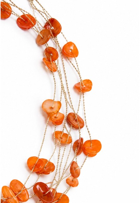 Choker de piedras naturales naranja multicadena | Bluwer