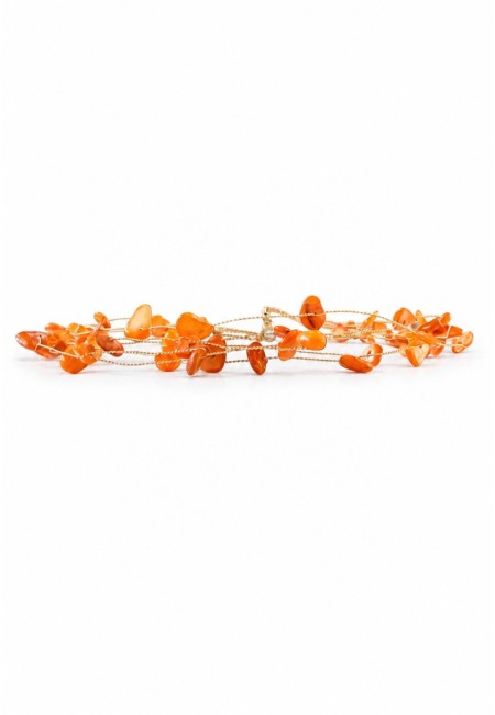 Choker de piedras naturales naranja multicadena | Bluwer