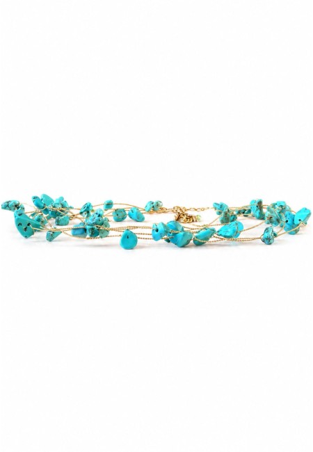 Choker de piedras naturales naranja multicadena | Bluwer