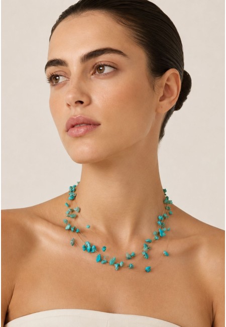 Choker de piedras naturales naranja multicadena | Bluwer