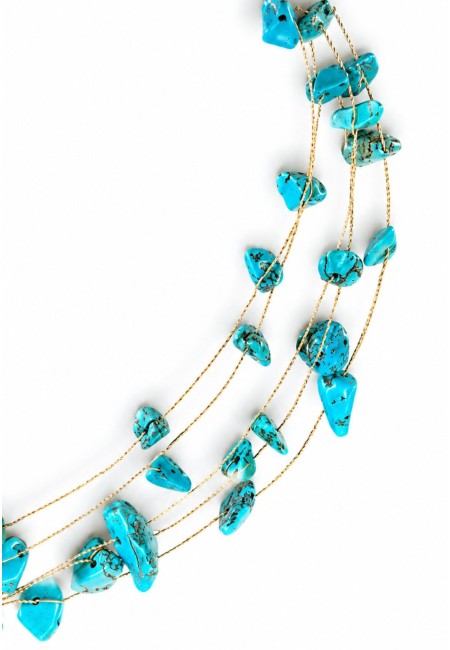 Choker de piedras naturales naranja multicadena | Bluwer