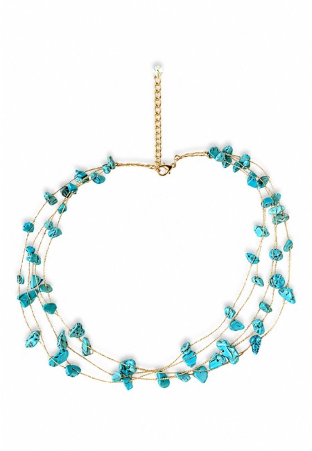 Choker de piedras naturales naranja multicadena | Bluwer