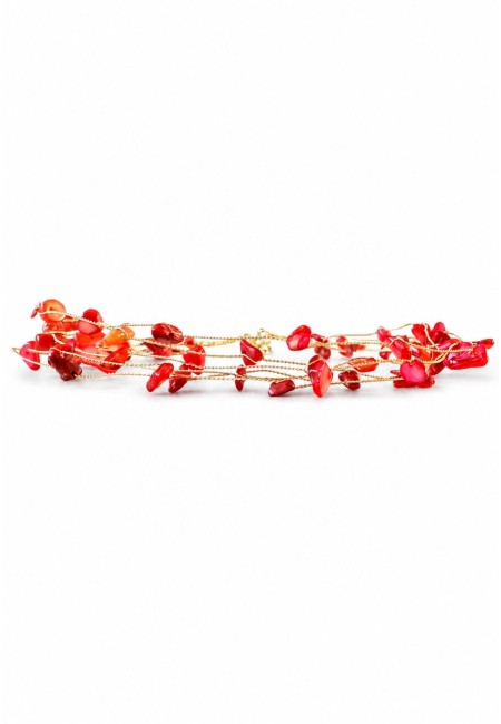 Choker de piedras naturales naranja multicadena | Bluwer