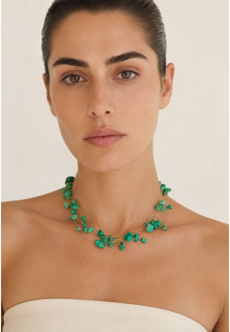Choker de piedras naturales naranja multicadena | Bluwer