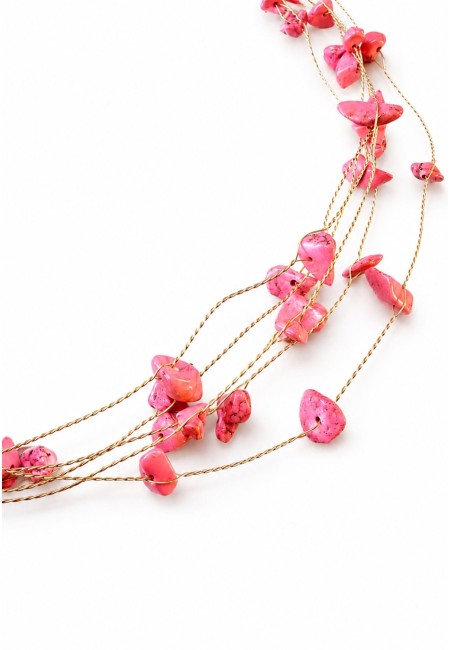 Choker de piedras naturales naranja multicadena | Bluwer