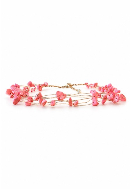 Choker de piedras naturales naranja multicadena | Bluwer