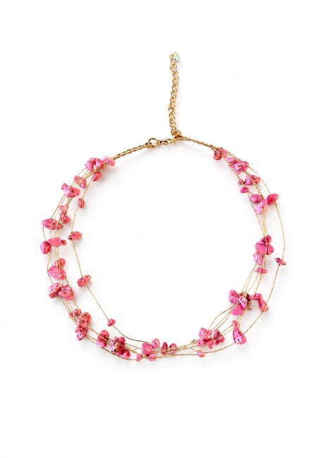 Choker de piedras naturales naranja multicadena | Bluwer