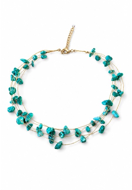 Choker de piedras naturales naranja multicadena | Bluwer