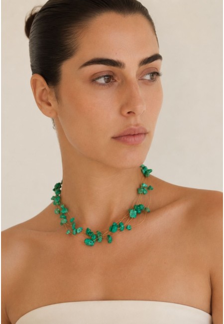Choker de piedras naturales naranja multicadena | Bluwer