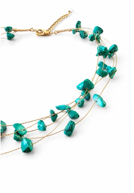 Choker de piedras naturales naranja multicadena | Bluwer