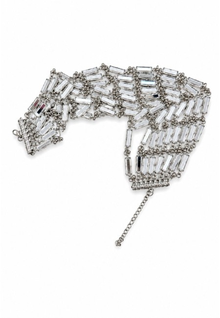 Choker plateado de 8 filas de espejos | Bluwer