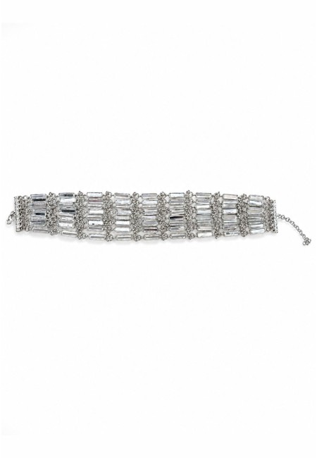 Choker plateado de 8 filas de espejos | Bluwer