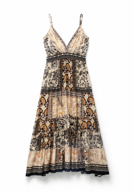 Vestido midi boho estampado para mujer | Bluwer
