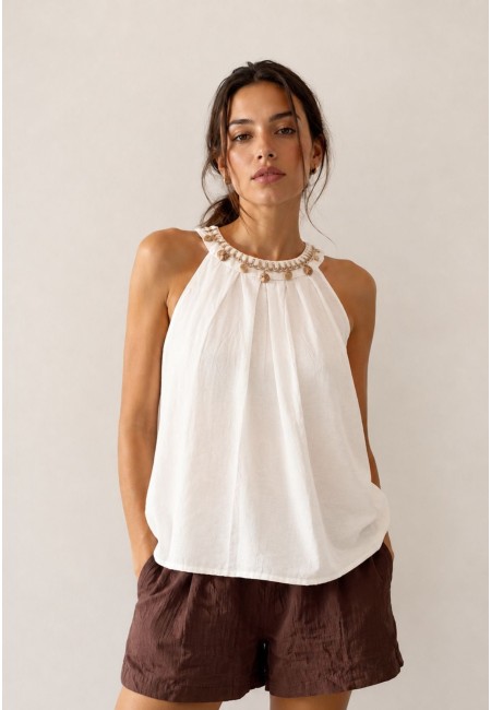 blusa cuello halter fresquita y comoda