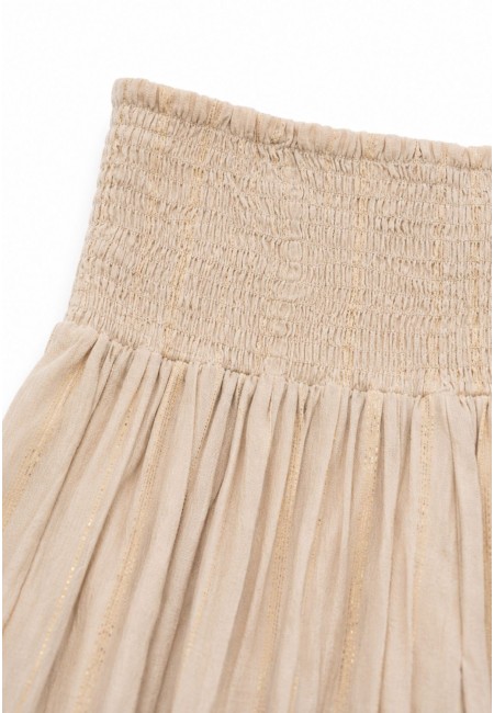 Conjunto boho beige con hilos dorados | Bluwer