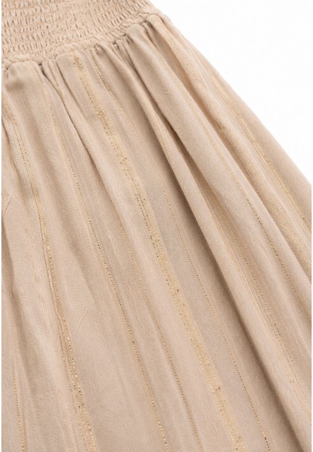 Conjunto boho beige con hilos dorados | Bluwer