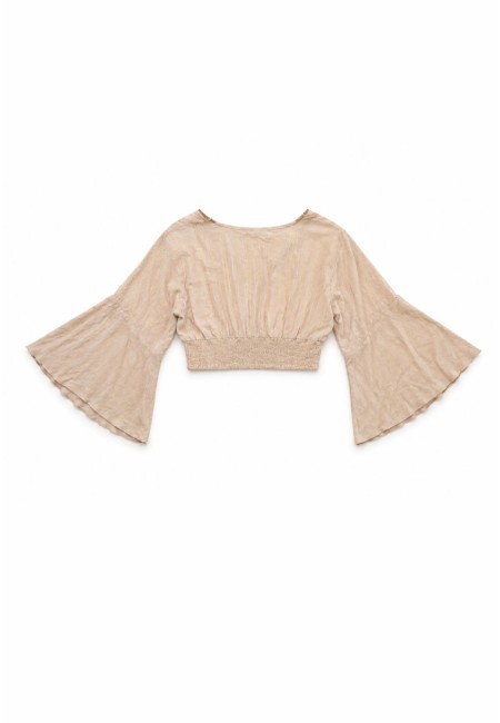 Conjunto boho beige con hilos dorados | Bluwer