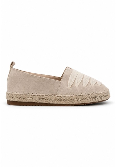 Alpargatas planas beige con cintas cruzadas | Bluwer