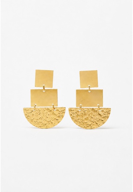 Pendientes geométricos dorados – Soleil 2