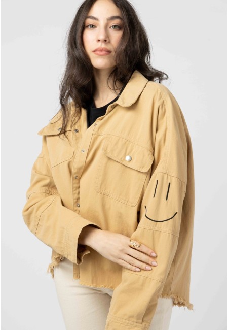 Chaqueta verde militar oversize con smiley  | Bluwer 2