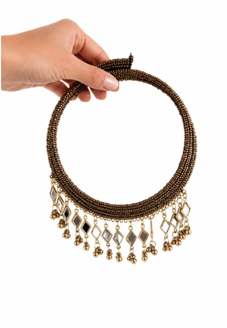 Choker marrón chocolate con espejos | Bluwer