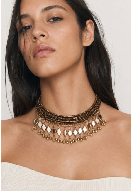 Choker marrón chocolate con espejos | Bluwer