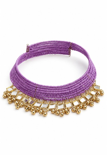 Choker abalorio violeta con espejos de rombos | Bluwer