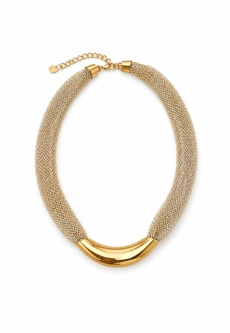 Collar dorado de malla de acero inoxidable | Bluwer