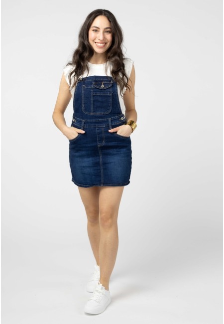 Peto vaquero corto denim oscuro - Abrill