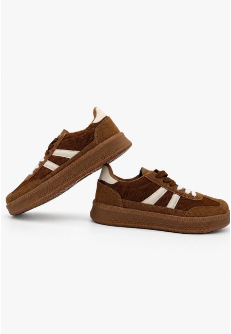 Zapatillas marrón mujer con suela caramelo| Bluwer