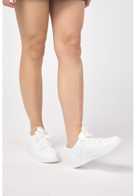 Zapatillas blancas deportivas mujer estilo casual | Bluwer